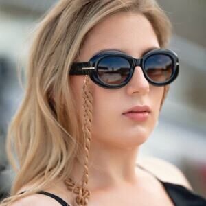 New! Hugo Boss Stylish Black Sunglasses with Chain, BOSS1521/N/S 00WMPR